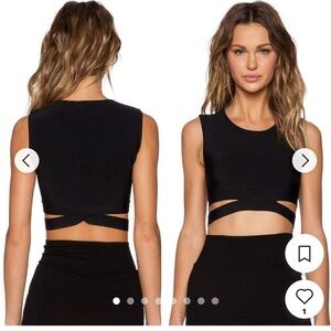 BCBG‎ Black Cutout Tank Top